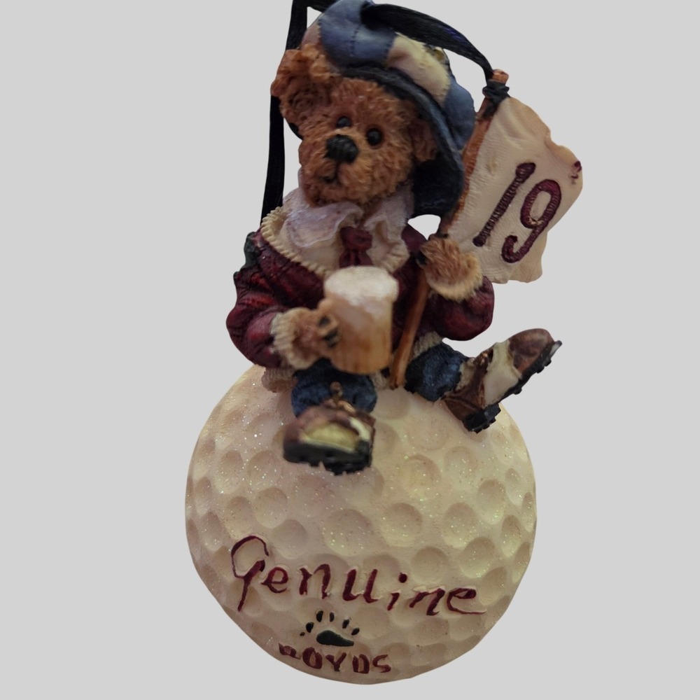 Boyds Bears McDuffer 19th Hole Bear Masters 2000 Golf Ball Tree Ornament 25719